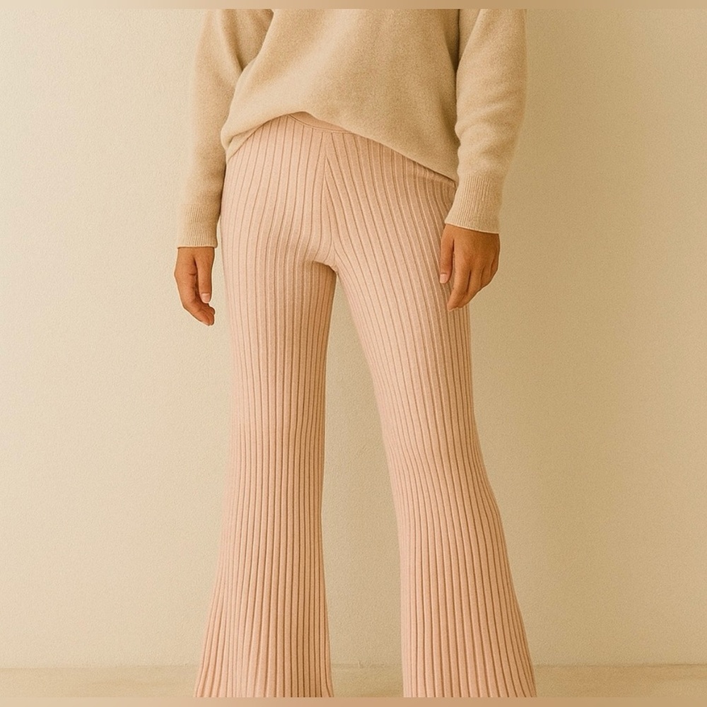 Aerie Ribbed Sweater Knit Flare Lounge Pants
